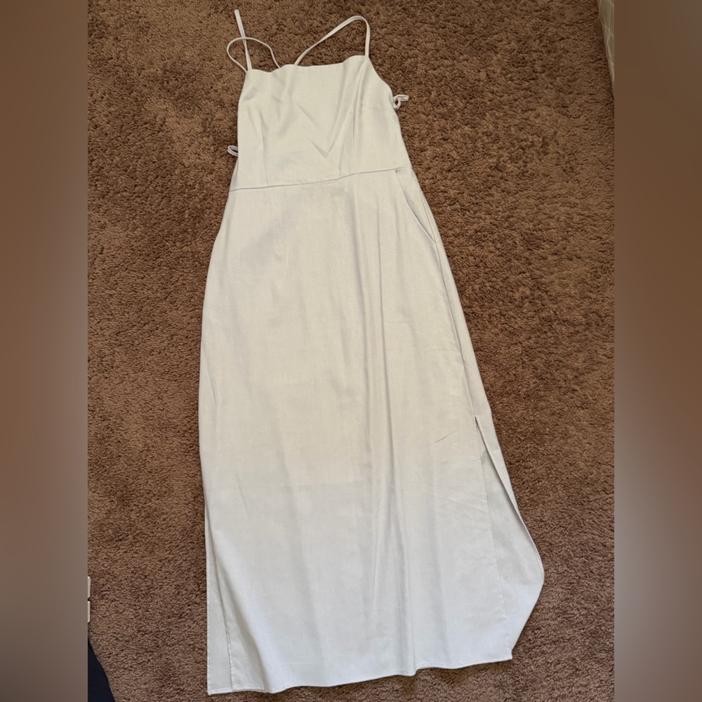 JustFab Light Gray midi dress